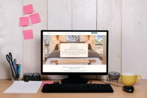 desk with vacation rental website example